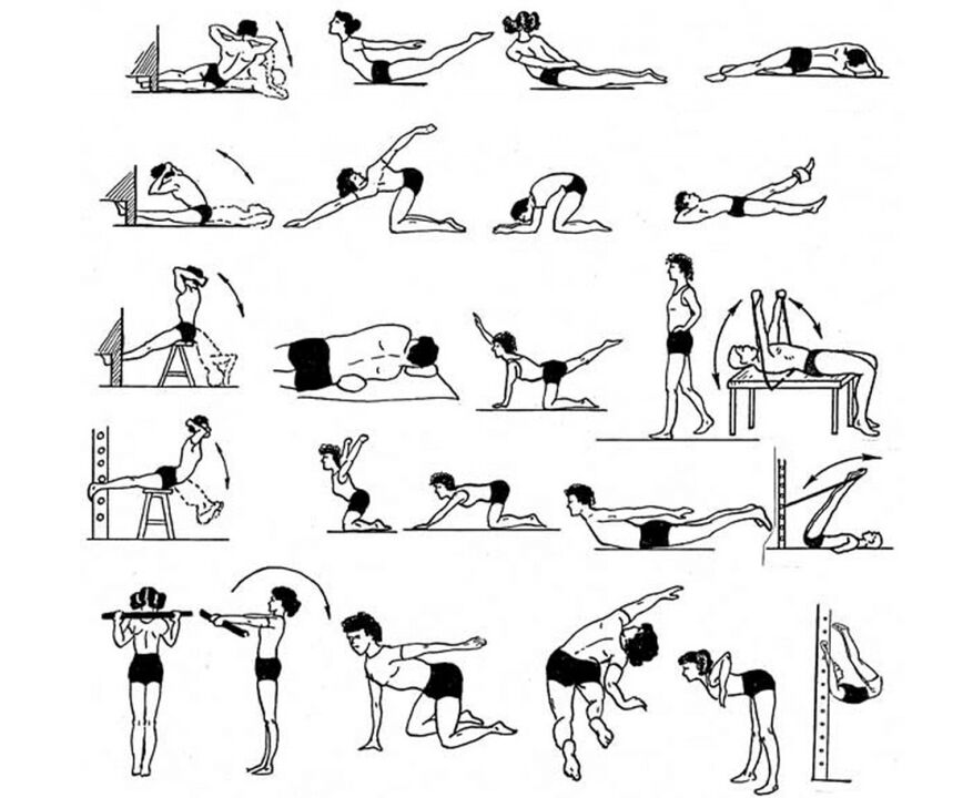 therapeutesch Übungen fir Osteochondrose